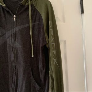 SpaceX olive green zip up hoodie